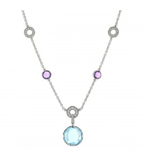 Bulgari Parentesi Cocktail diamonds, amethysts, topaz and gold necklace