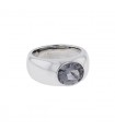 Grey spinel and gold ring