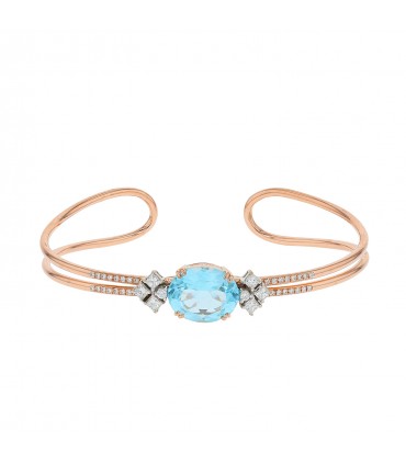 George Hakim diamonds, aquamarine and gold bracelet