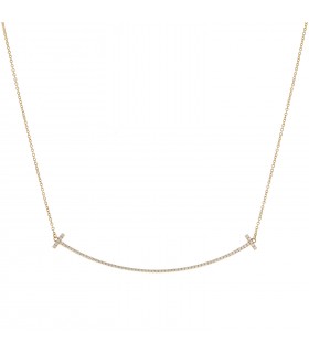 Tiffany & Co. Smile Tiffany T diamonds and gold necklace