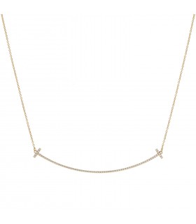 Tiffany & Co. Smile Tiffany T diamonds and gold necklace