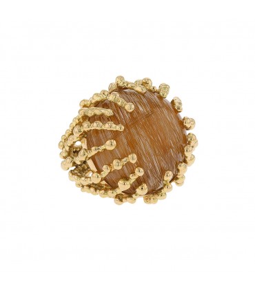 Garnazelle Boule d’Amour quartz and gold ring