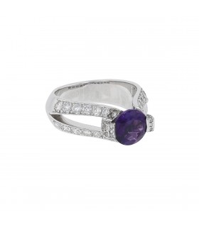 Diamonds and amethyst ring