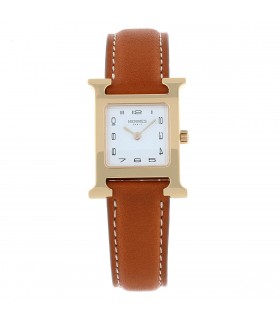 Hermès Heure H gold platted watch