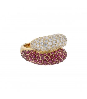 Fred diamonds, rubies and gold ring