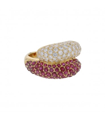 Fred diamonds, rubies and gold ring