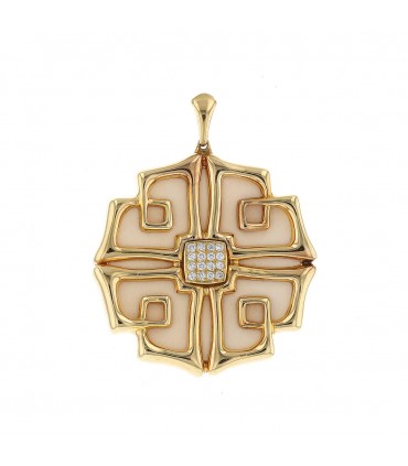 Diamonds, ivory and gold pendant