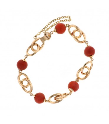 Coral and gold bracelet