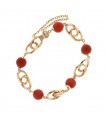 Coral and gold bracelet