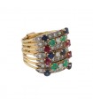 Diamonds, rubies, sapphires, emeralds and gold ring