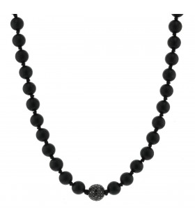 Djula black diamonds and silver necklace