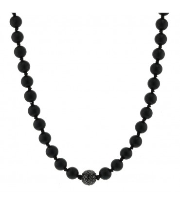 Djula black diamonds and silver necklace