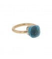 Bague or et topaze bleue