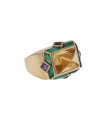 Mauboussin citrine, amethyst, chrysoprase and gold ring