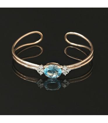 George Hakim diamonds, aquamarine and gold bracelet