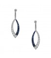 Boucles d’oreilles platine, saphirs et diamants