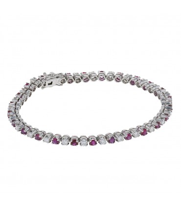Diamonds, rubies and 14 k gold bracelet