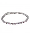 Bracelet ligne diamants et rubis