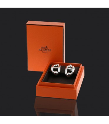 Hermès Chaîne d’Ancre silver earrings