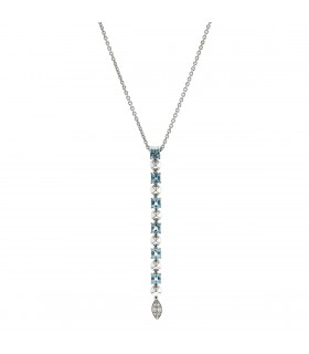 Bulgari diamonds, blue topaze and gold necklace