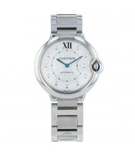 Cartier Ballon Bleu diamonds and stainless steel watch