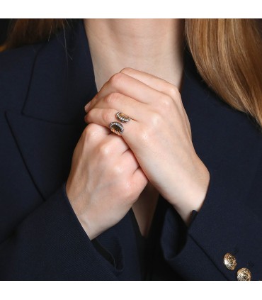 Cartier Double C diamonds and gold ring