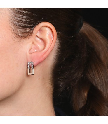 Diamonds, lacquer and gold earrings