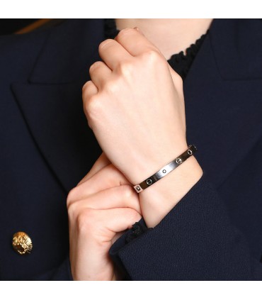Cartier Love 4 black diamonds and gold bracelet Size 17