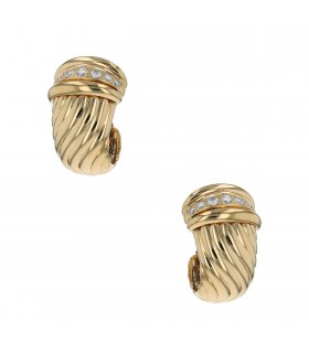 O.J. Perrin diamonds and gold earrings
