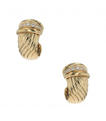 O.J. Perrin diamonds and gold earrings
