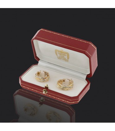 Cartier Trinity diamonds and gold earrings