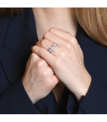 Cartier Double C diamonds and 18k gold ring