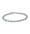 Diamonds, emeralds and 14 k gold bracelet