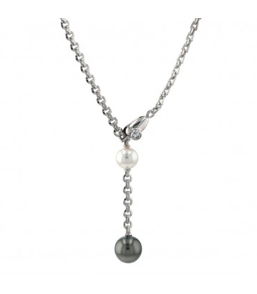 Cartier diamonds, cultured pearls and 18k gold necklace