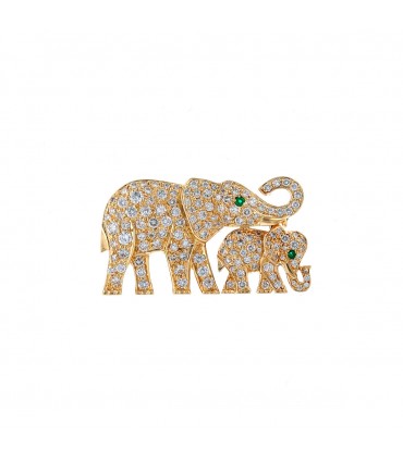 Cartier Eléphant emeralds, diamonds and gold brooch