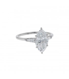 Bague Diamant Marquise - Certificat LFG 1,85 cts D SI2