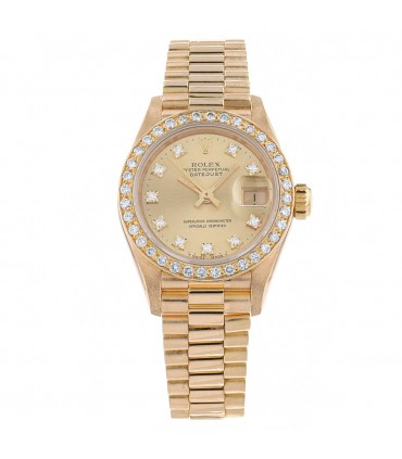 Rolex DateJust diamonds and gold watch Circa 1992