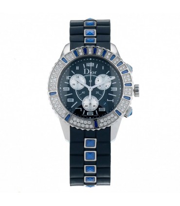 Dior Christal diamonds, blue cristal and stainless steel watch