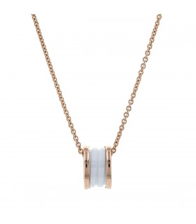 Bulgari B.Zero 1 white ceramic and gold necklace