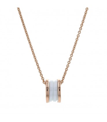 Bulgari B.Zero 1 white ceramic and gold necklace