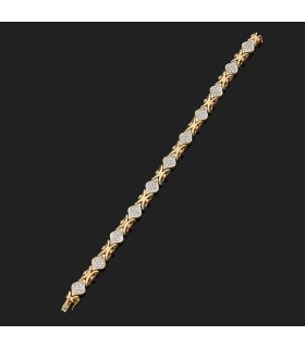 Bracelet or, diamants et rubis