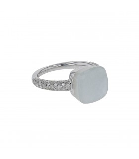 Pomellato Nudo moonstone, diamonds and gold ring