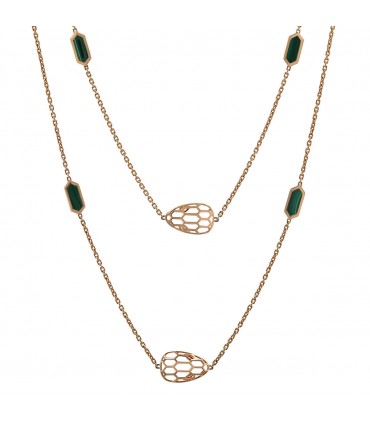 Bulgari Serpenti malachite and gold necklace