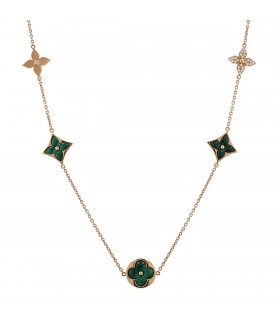 Louis Vuitton Blossom malachite, diamonds and gold necklace