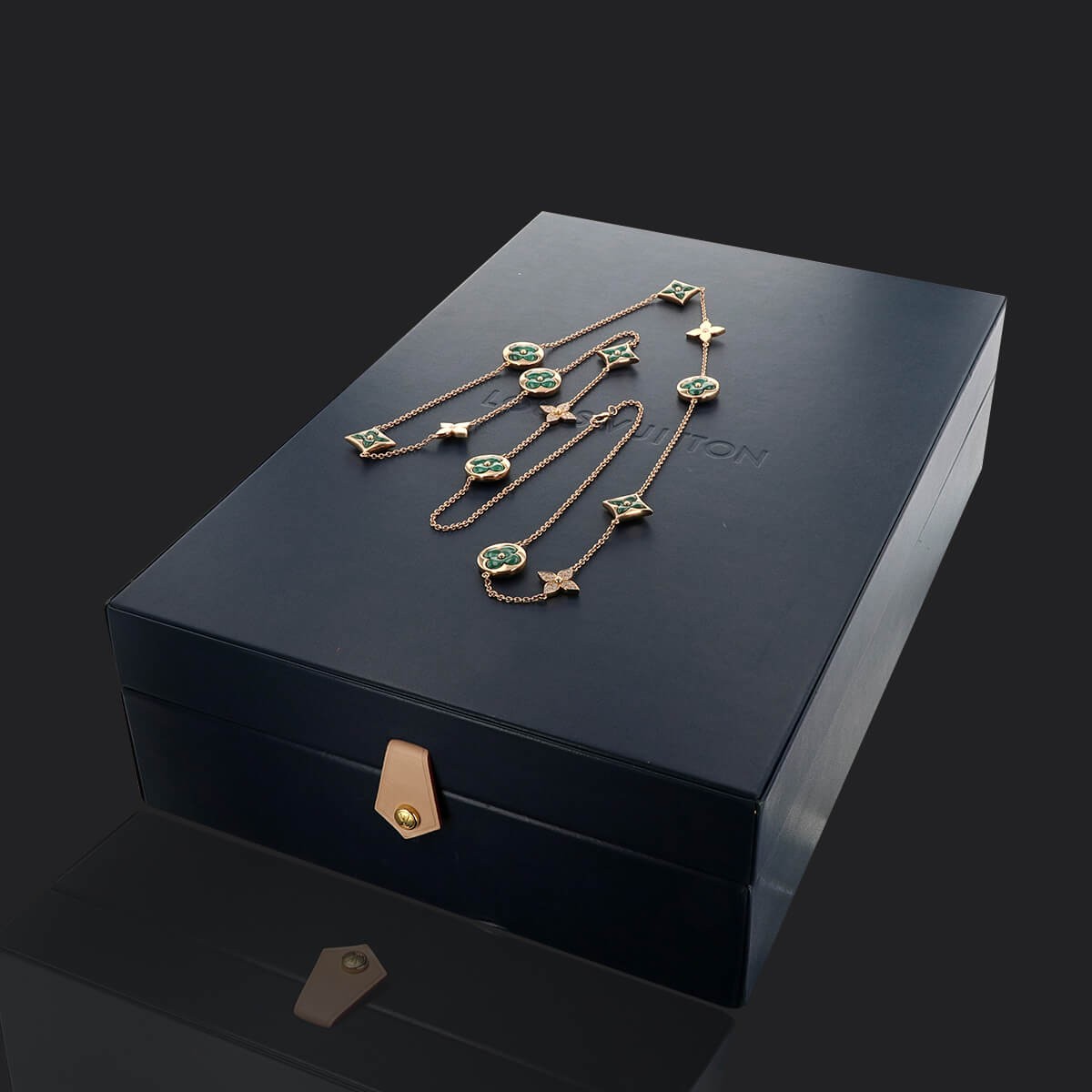Louis Vuitton Blossom malachite, diamonds and gold necklace