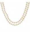 Collier or, perles, émeraudes et diamants