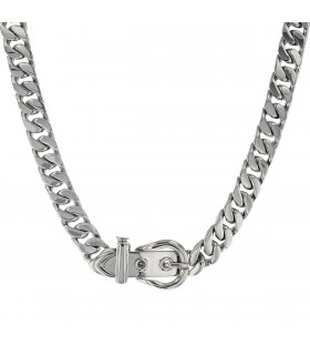 Hermès Boucle Sellier silver necklace