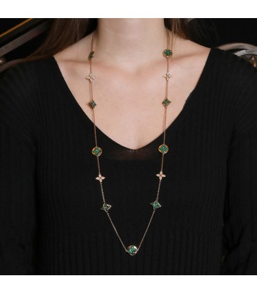 Louis Vuitton Blossom malachite, diamonds and gold necklace