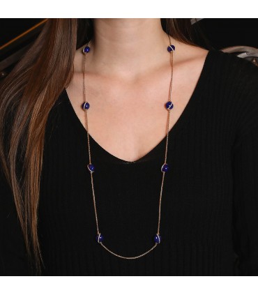 Fred Baie des Anges lapis lazuli, diamonds and 18k gold necklace