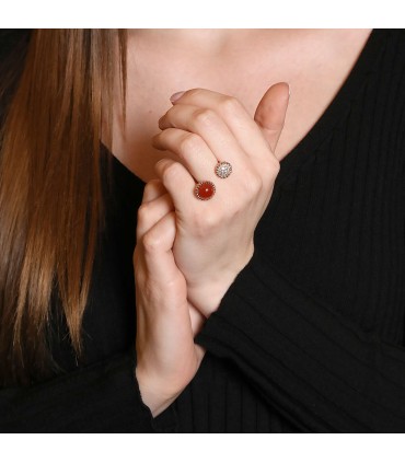 Van Cleef & Arpels Perlée Couleur cornaline, diamonds and 18k gold ring